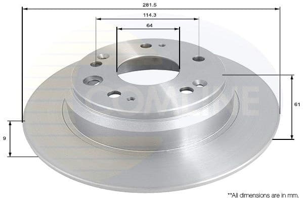 Brake disc, 1pcs REAR ADC0551 - image 2