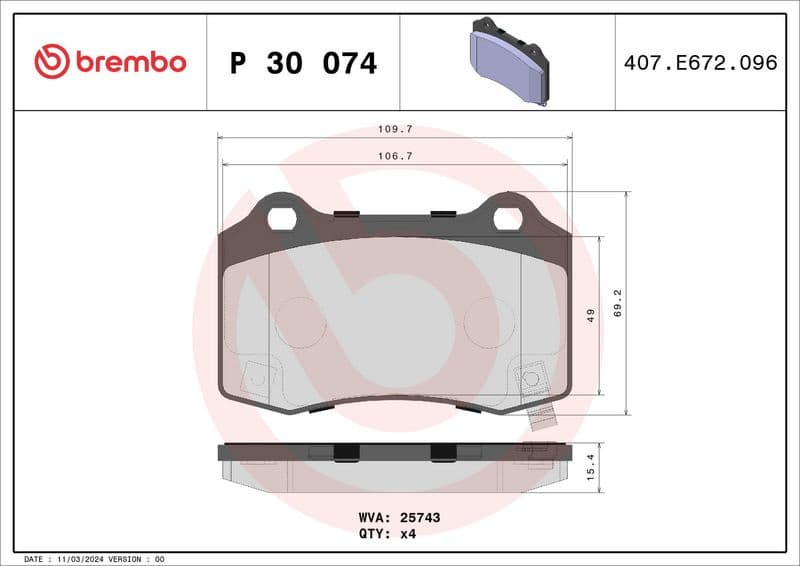 Brake Pad Set, disc brake PRIME LINE P30074 - image 3