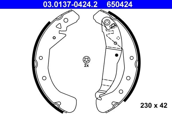 Brake Shoe Set 03.0137-0424.2 - image 2
