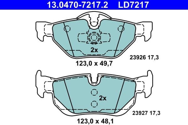 Brake Pad Set, disc brake ATE Ceramic 13.0470-7217.2 - image 2