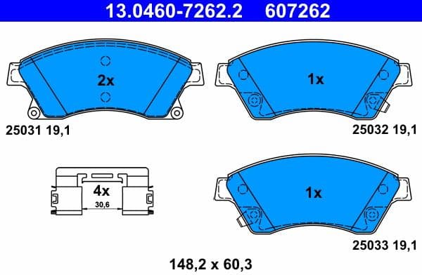 Brake Pad Set, disc brake 13.0460-7262.2 - image 2