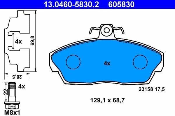 Brake Pad Set, disc brake 13.0460-5830.2 - image 2
