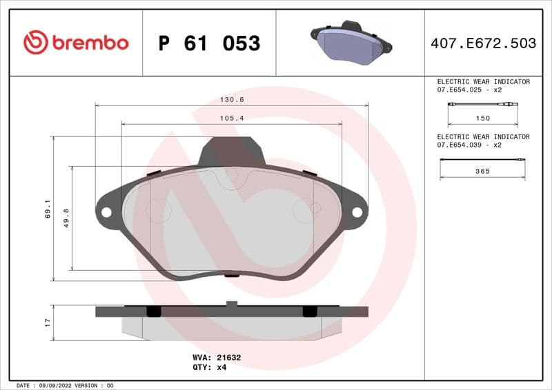 Brake Pad Set, disc brake PRIME LINE P61053 - image 3