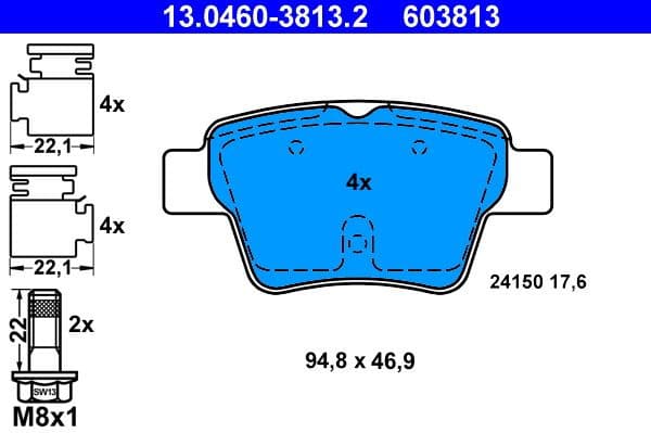 Brake Pad Set, disc brake 13.0460-3813.2 - image 2
