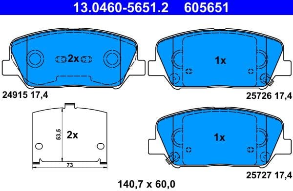Brake Pad Set, disc brake 13.0460-5651.2 - image 2