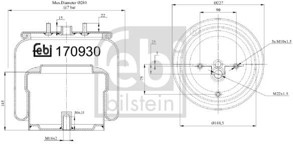 Bellow, air suspension 170930