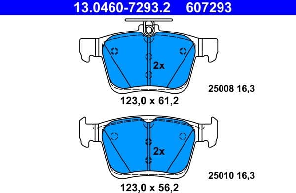 Brake Pad Set, disc brake 13.0460-7293.2 - image 2