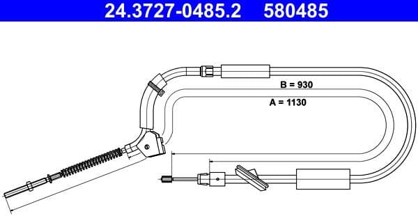 Cable Pull, parking brake 24.3727-0485.2 - image 2