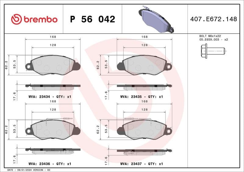 Brake Pad Set, disc brake PRIME LINE P56042 - image 3