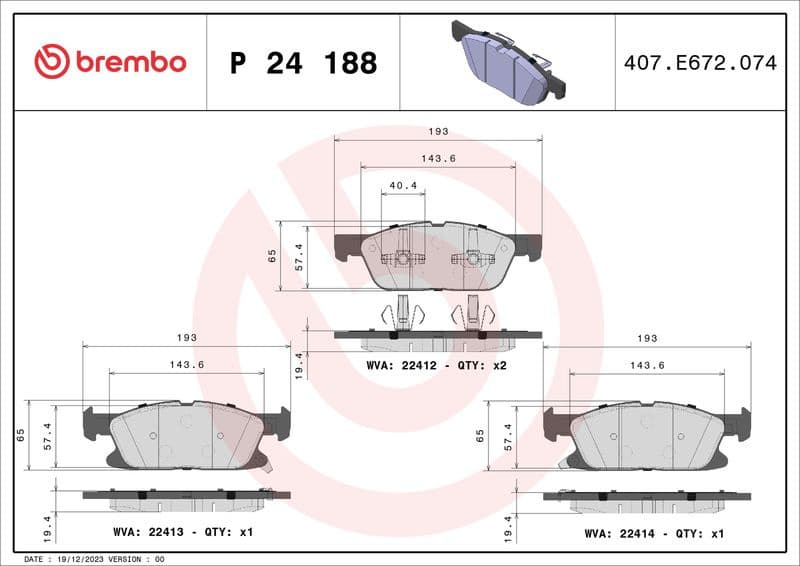 Brake Pad Set, disc brake PRIME LINE P24188 - image 3