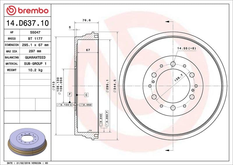 Brake Drum ESSENTIAL LINE 14.D637.10 - image 2