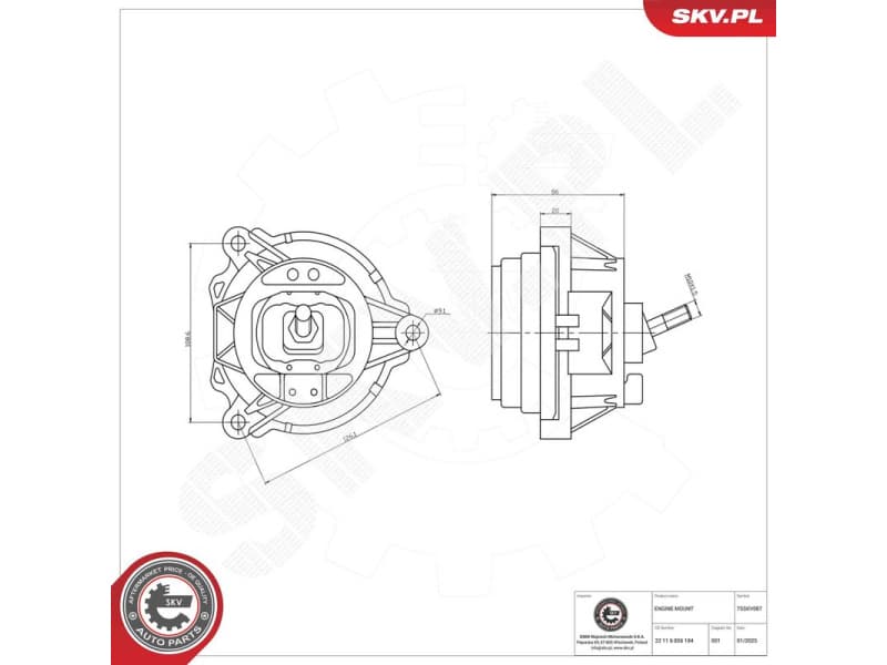Mounting, engine 75SKV087