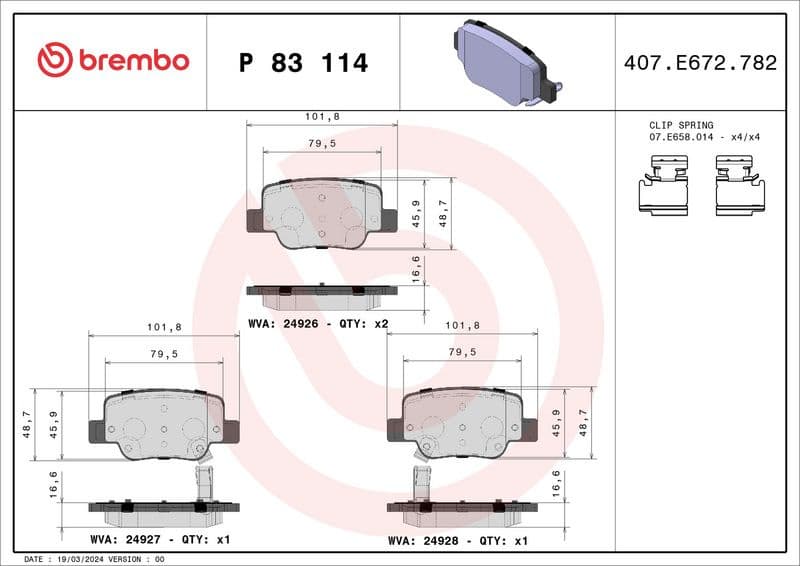 Brake pads rear, Top Quality P83114 - image 3