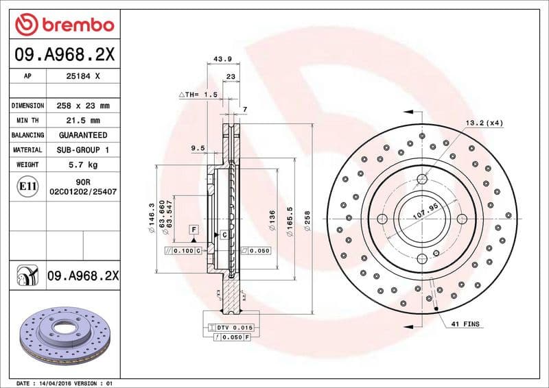 Brake Disc XTRA LINE - Xtra 09.A968.2X - image 3