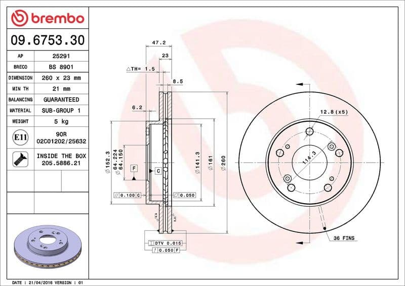 Brake Disc PRIME LINE 09.6753.30 - image 3