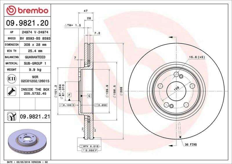 Brake Disc PRIME LINE - UV Coated 09.9821.21 - image 3