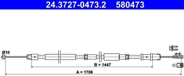 Cable Pull, parking brake 24.3727-0473.2 - image 2
