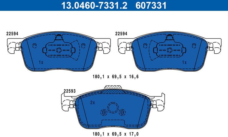 Brake Pad Set, disc brake 13.0460-7331.2 - image 2