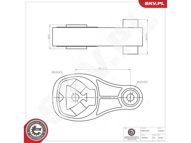 Mounting, engine 75SKV074