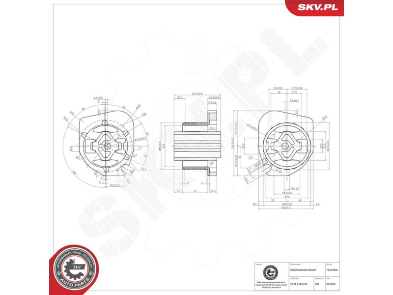 Mounting, automatic transmission 75SKV836