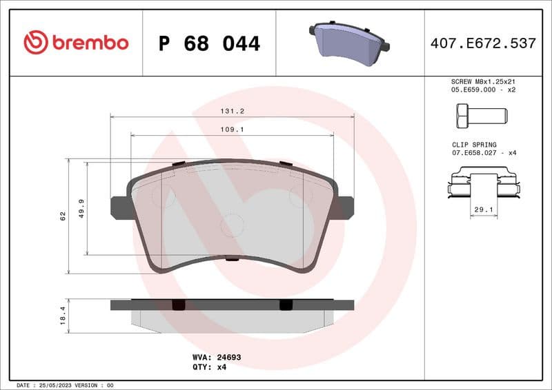 Brake pads rear, Top Quality P68044 - image 3