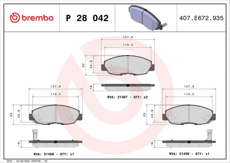 Brake Pad Set, disc brake PRIME LINE P 28 042 - image 2