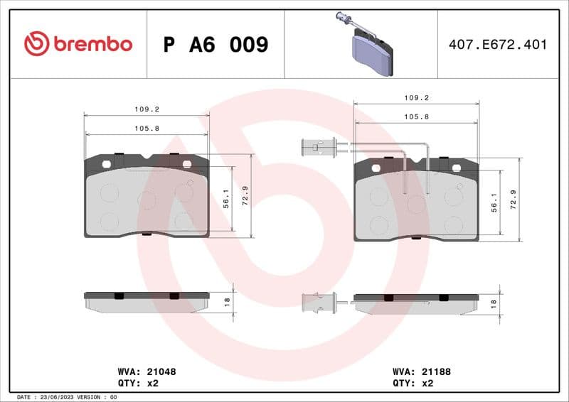 Brake Pad Set, disc brake PRIME LINE P A6 009