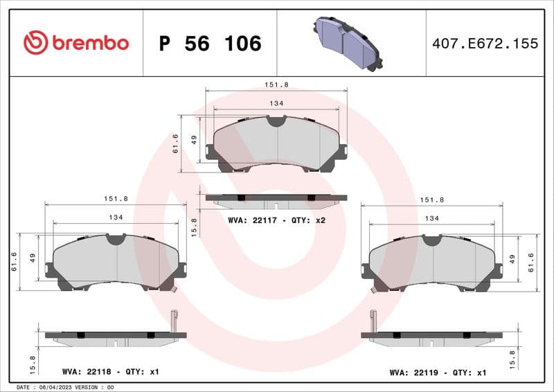 Brake Pad Set, disc brake PRIME LINE P56106 - image 3