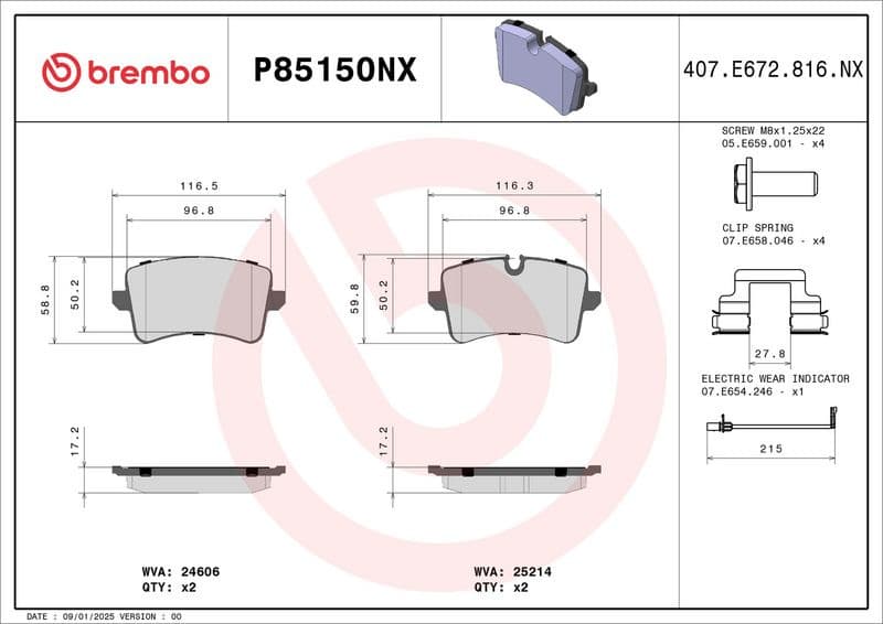 Brake Pad Set, disc brake XTRA LINE - Ceramic P 85 150NX
