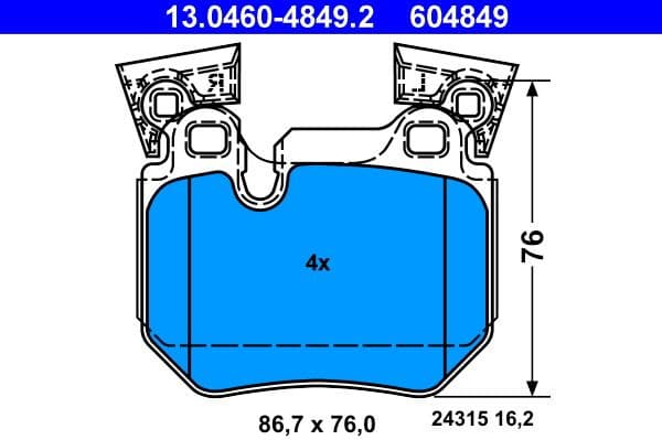 Brake Pad Set, disc brake 13.0460-4849.2 - image 2