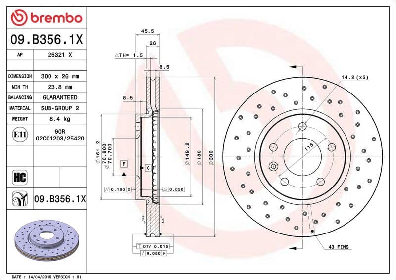 Brake Disc XTRA LINE - Xtra 09.B356.1X - image 3