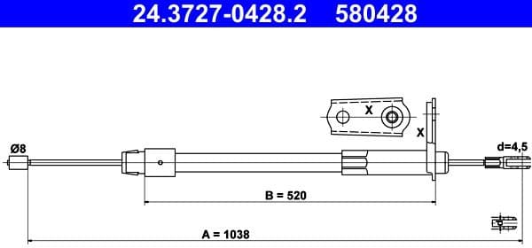 Cable Pull, parking brake 24.3727-0428.2 - image 2