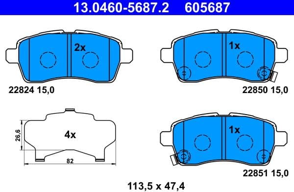 Brake Pad Set, disc brake 13.0460-5687.2 - image 2