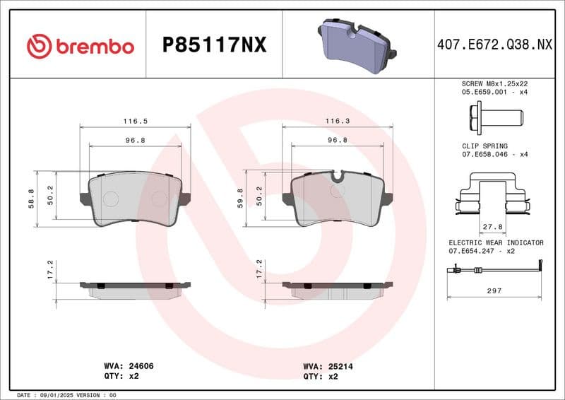 Brake Pad Set, disc brake XTRA LINE - Ceramic P 85 117NX