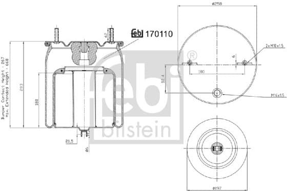 Bellow, air suspension 170110