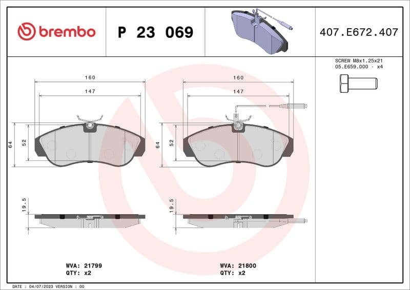 Brake Pad Set, disc brake PRIME LINE P23069 - image 3
