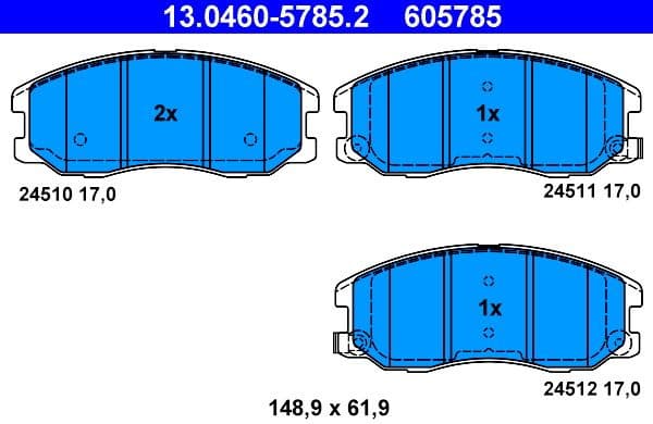 Brake Pad Set, disc brake 13.0460-5785.2 - image 2
