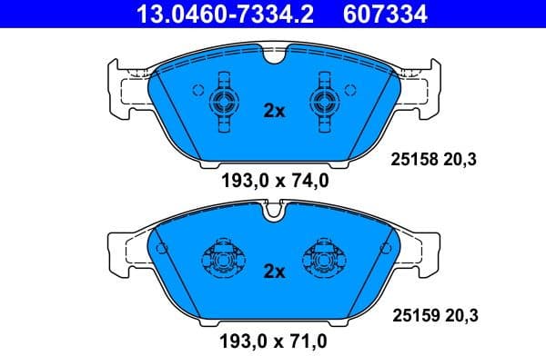 Brake Pad Set, disc brake 13.0460-7334.2 - image 2