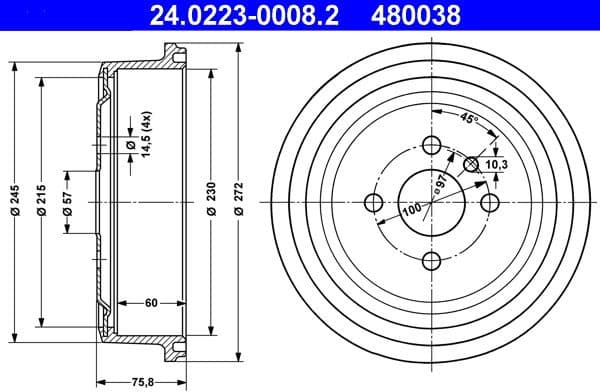 Brake Drum 24.0223-0008.2 - image 2