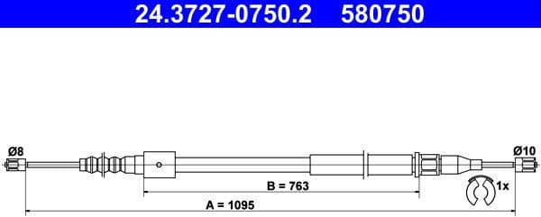 Cable Pull, parking brake 24.3727-0750.2 - image 2