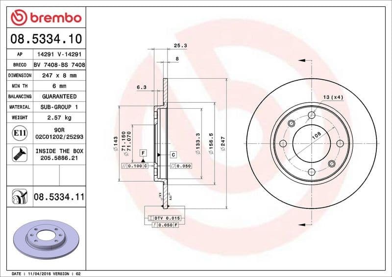 Brake Disc PRIME LINE - UV Coated 08.5334.11 - image 3
