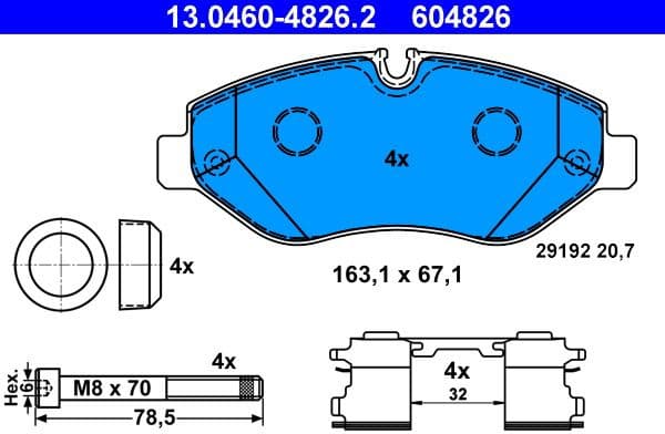 Brake Pad Set, disc brake 13.0460-4826.2 - image 2