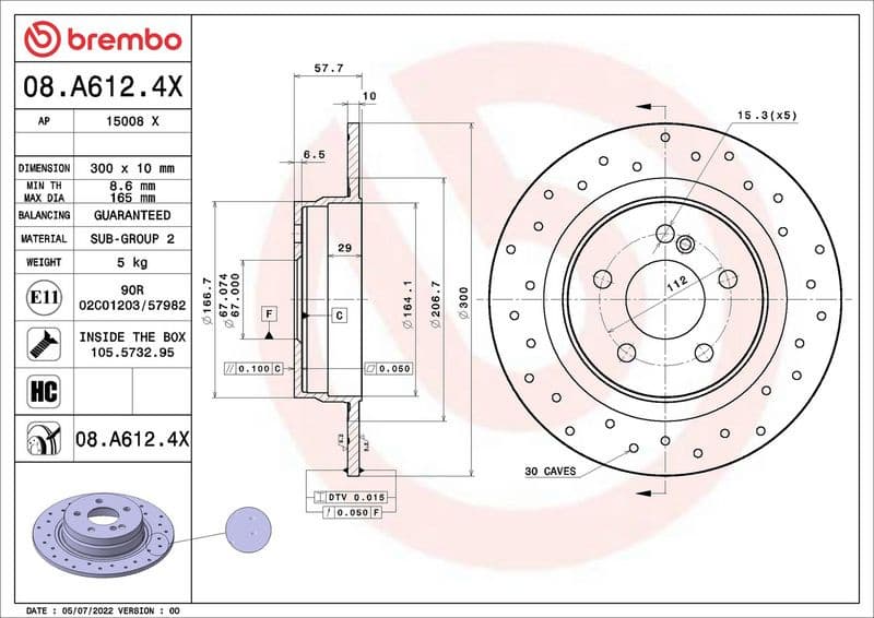 Brake Disc XTRA LINE - Xtra 08.A612.4X - image 2