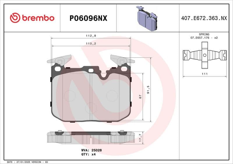 Brake Pad Set, disc brake XTRA LINE - Ceramic P 06 096NX