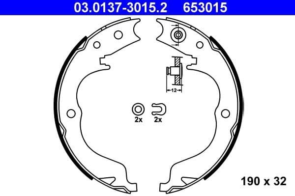 Brake Shoe Set, parking brake 03.0137-3015.2 - image 2