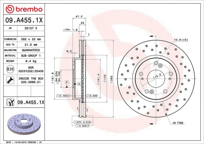 Brake Disc XTRA LINE - Xtra 09.A455.1X - image 3