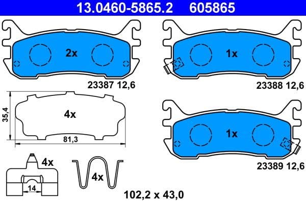 Brake Pad Set, disc brake 13.0460-5865.2 - image 2