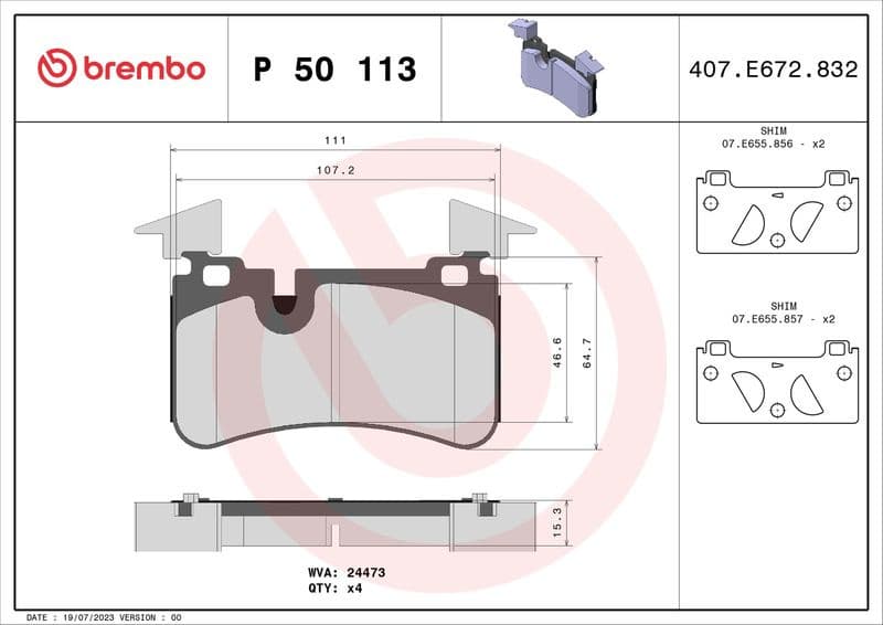 Brake Pad Set, disc brake PRIME LINE P50113 - image 3