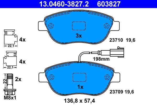 Brake Pad Set, disc brake 13.0460-3827.2 - image 3