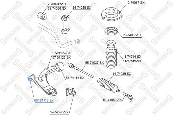 Mounting, control/trailing arm 87-74113-SX